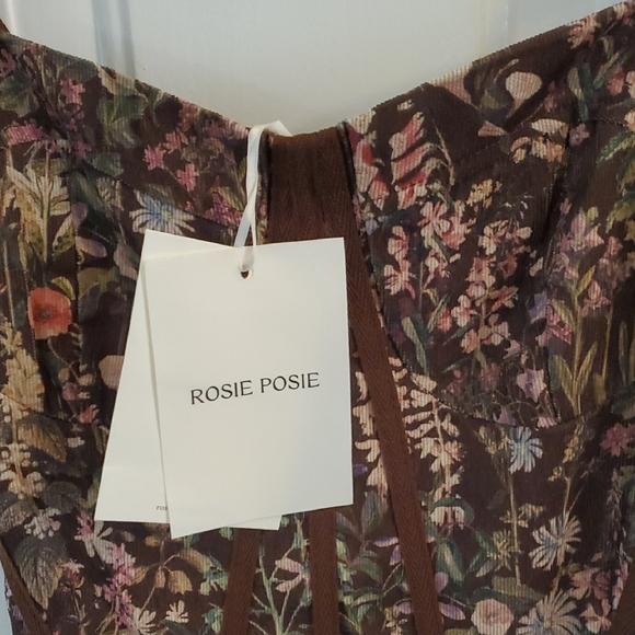 NWT Rosie Posie Forest Bloom Smock Dress in Brown - Picture 3 of 3